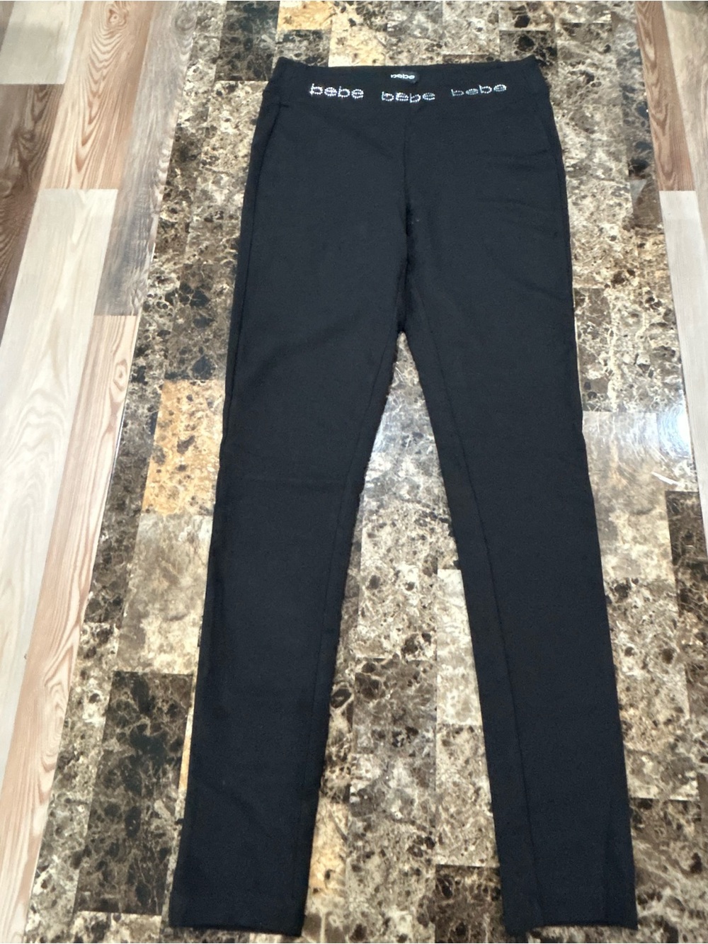 bebe Black Stretch Ponte Jogger Pants